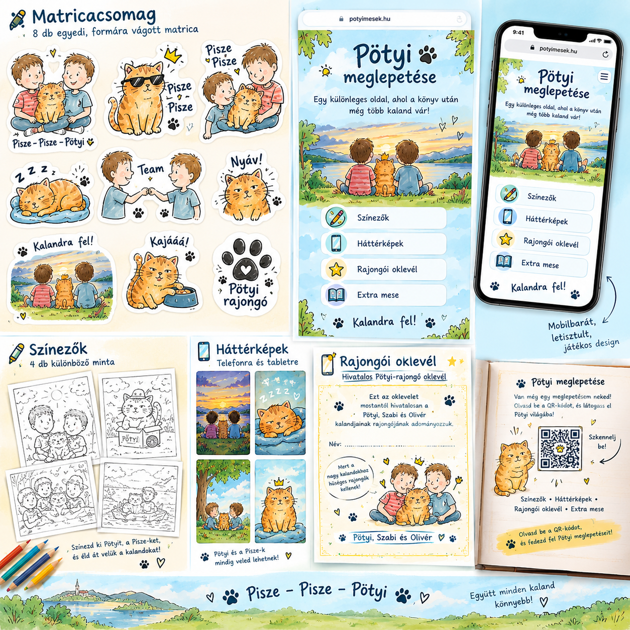 Pötyi-matricák és könyvbemutató mintalap